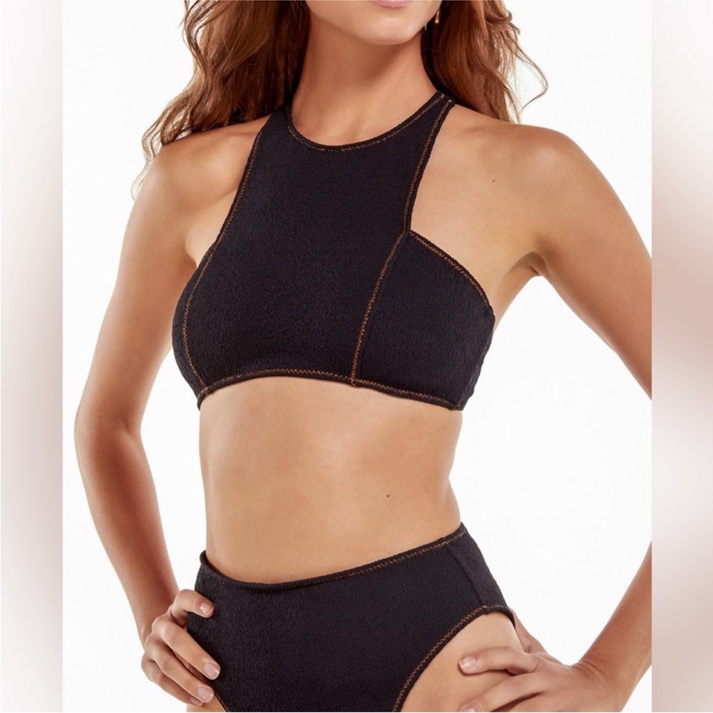 Vix by Paula Hermanny Firenze Julia Black Racerback Swim Top Size D New